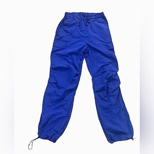 Women’s Navy Blue Parachute Pants with Pockets | Y2K Pants | Adjustable Pants